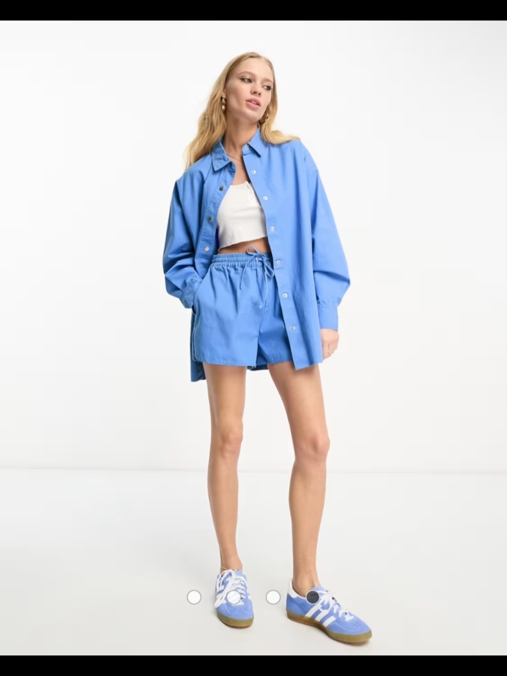 ASOS oversized cotton shirt in blue